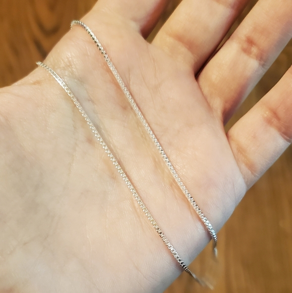 New Silver Box Chain Necklace - Picture 9 of 13
